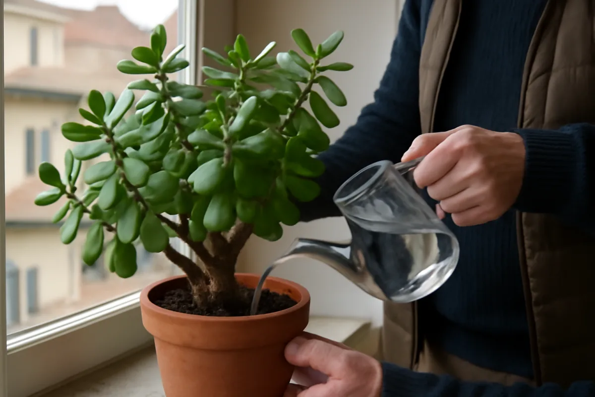 Annaffiare l’albero di giada in inverno: il trucco che evita marciumi