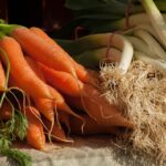 Aglio e carote coltivate insieme in un orto, simbolo di protezione reciproca contro parassiti e malattie.