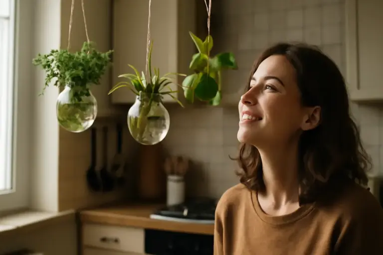 Piccoli vasi sospesi per la cucina: perché possono purificare l’aria migliorando anche l’umore