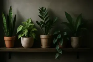 Quali piante usare per decorare una mensola a bassa luce? Le specie resilienti che richiedono poche cure