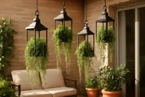 Lanterne con piante pendenti per terrazzi: idee semplici dal grande impatto estetico