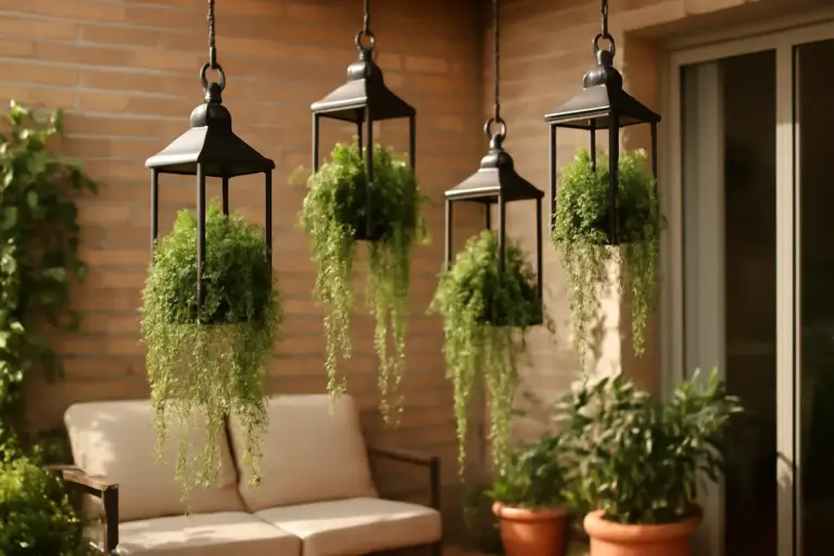 Lanterne con piante pendenti per terrazzi: idee semplici dal grande impatto estetico
