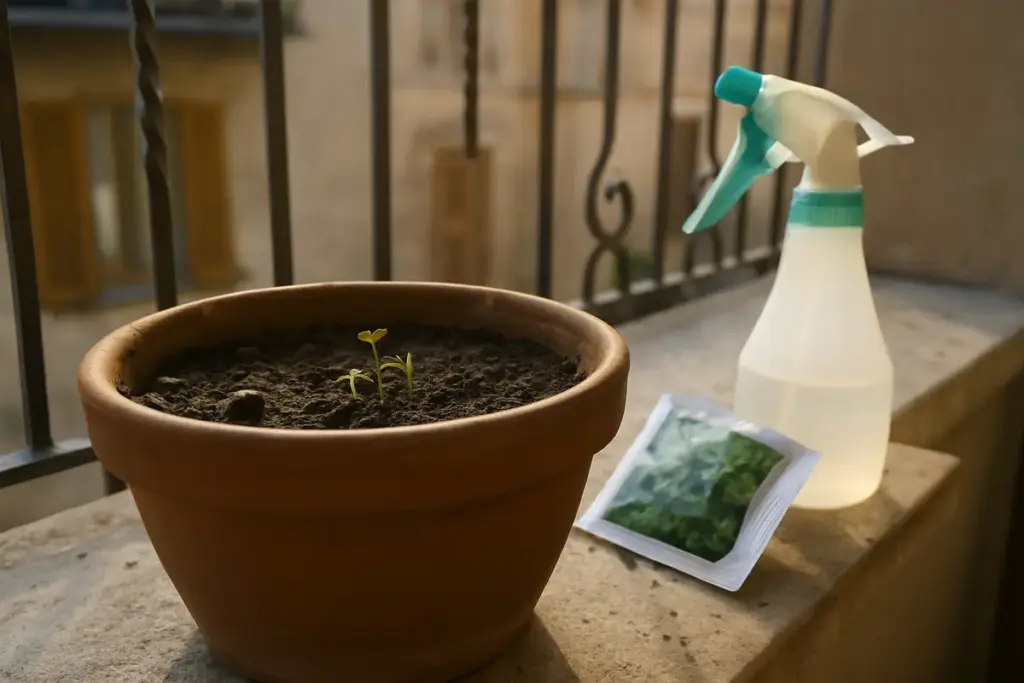 Prezzemolo in vaso fermo a tre settimane: la temperatura del terreno spiega tutto