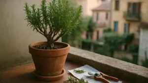 Rosmarino in vaso che si lignifica: tagliare qui salva la pianta