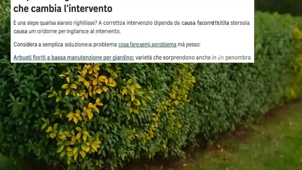 Siepe con due piante che si sovrappongono al centro: come capire se il problema è densità o semplice incontro tra chiome
