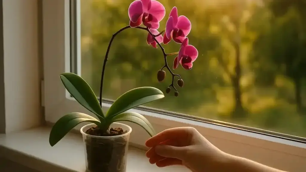 Orchidea spostata vicino alla finestra in autunno: cosa osservare prima di cambiare l’annaffiatura